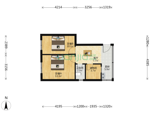 金寨路406号 2室1厅1卫 49平方