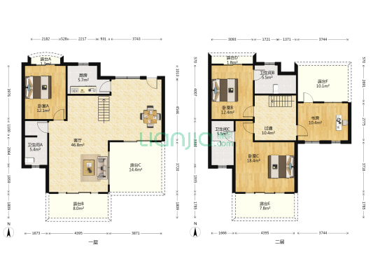 蔚蓝群岛一期 4室1厅3卫 199平方