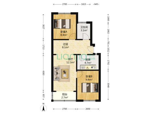 惠陇小区 2室1厅1卫 70平方