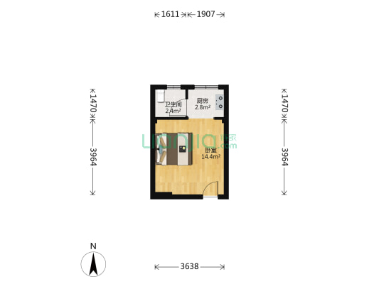 新安花园 1室0厅1卫 25平方