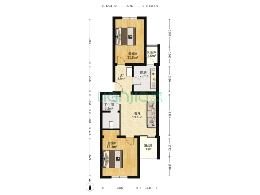 东秀街三巷 2室1厅1卫 75平方