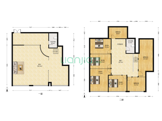 绍兴轻纺贸易中心 4室2厅2卫 147平方