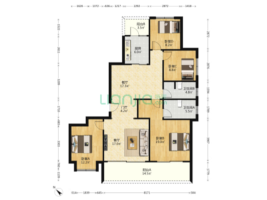 南山凌峯 4室2厅2卫 150平方