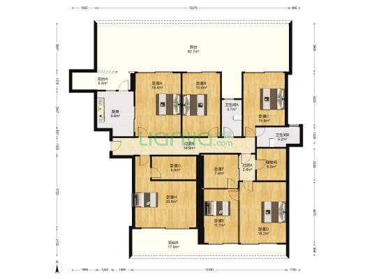 领峰园 8室0厅2卫 238平方