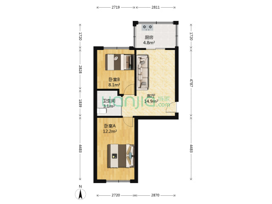 凌源街 2室1厅1卫 56平方