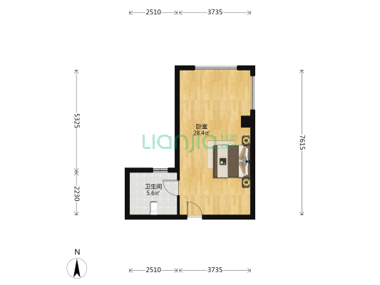恒大金都 1室0厅1卫 49平方