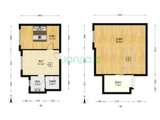 汇盈大厦 2室1厅1卫 105平方