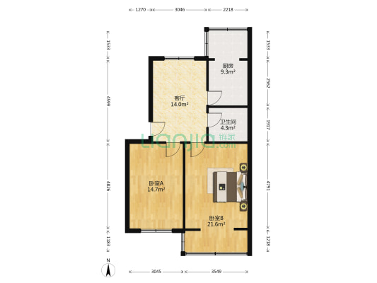 兄弟钢铁楼 2室1厅1卫 75平方