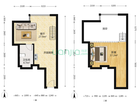 东亚新干线 1室1厅1卫 46平方