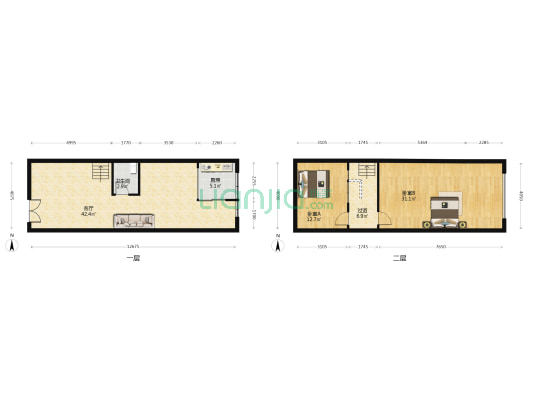 香港建鑫城 2室1厅1卫 77平方