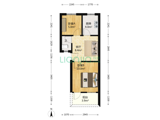 下官桥社区 2室1厅1卫 42平方