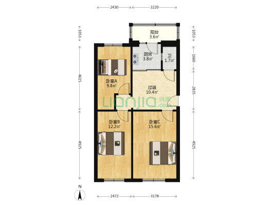 水利厅宿舍 3室0厅1卫 71平方