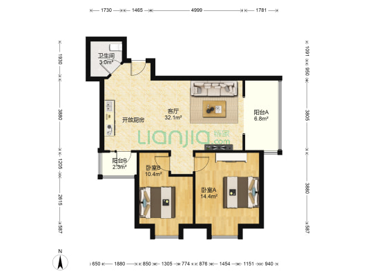名品佳7080 2室1厅1卫 81平方