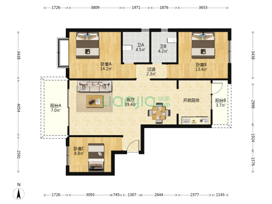 御浦馨园 3室1厅2卫 254平方