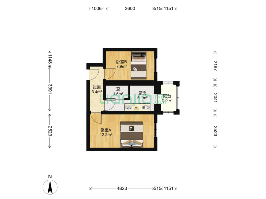 北十八道街 2室0厅1卫 42平方