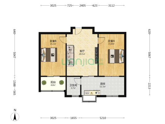 义堂小区西翠园 2室1厅1卫 87平方