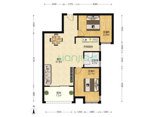 鲁能三亚湾高3西区 2室1厅1卫 88平方