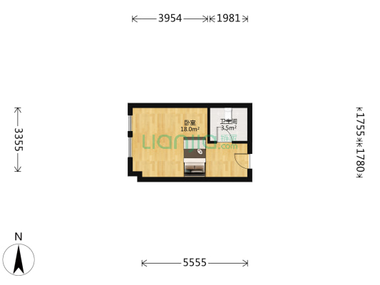 70年大产权 可住可办公 有电梯 出行方便-户型图