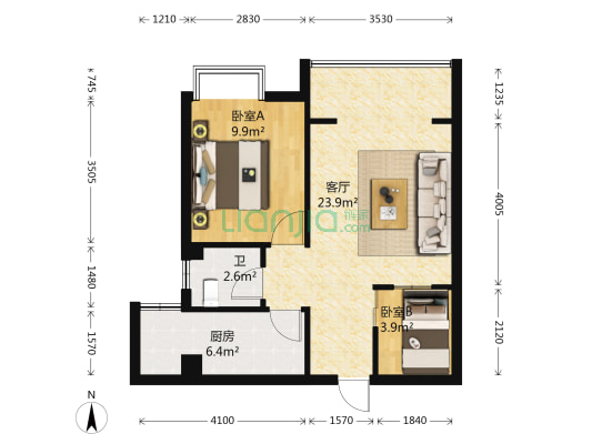 泊景湾 2室1厅1卫 51平方