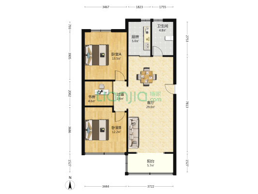 文昌楼 3室1厅1卫 101平方