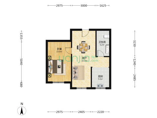 汇美家园 1室1厅1卫 64平方