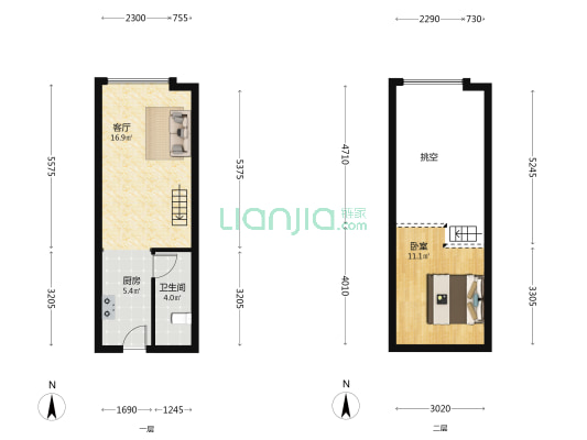 万科翡翠滨江四期 1室1厅1卫 38平方