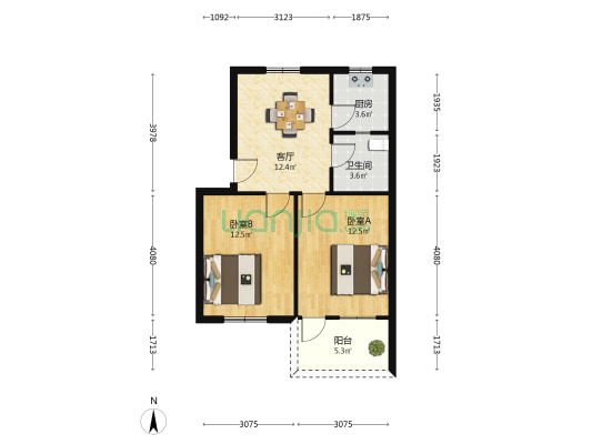 石臼巷18号 2室1厅1卫 59平方