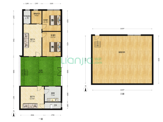市计生站小区 2室2厅2卫 80平方