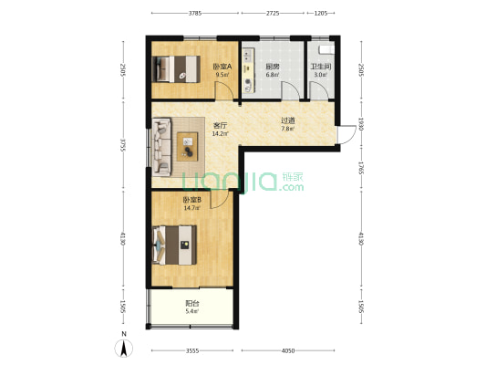 水电段家属院 2室1厅1卫 73平方