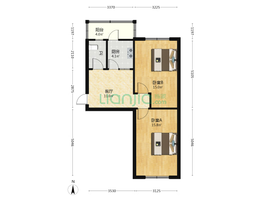 长春路76号 2室1厅1卫 67平方