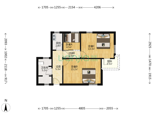 瞿二小区 3室0厅1卫 65平方