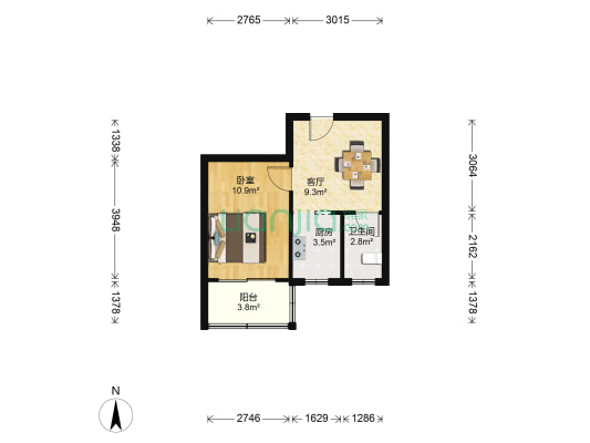 大全福巷 1室1厅1卫 36平方