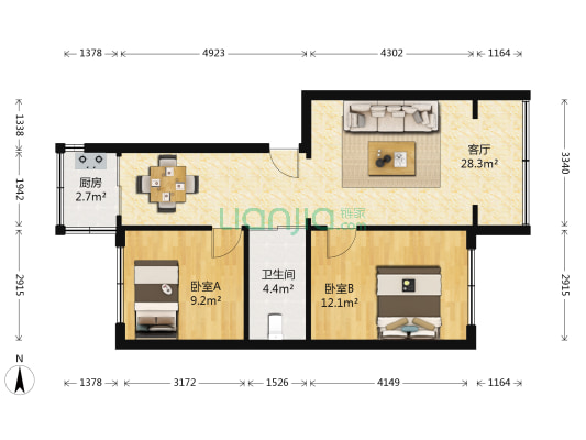 兰铁工程总公司和平小区 2室1厅1卫 59平方