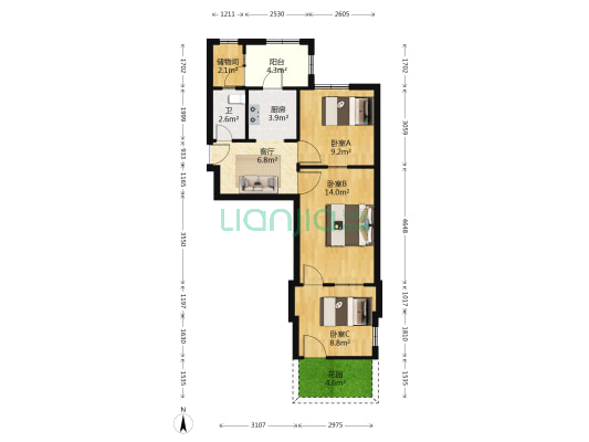 宋门关中街219号 3室1厅1卫 51平方