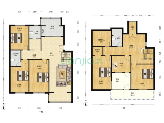景亭苑 6室1厅3卫 146平方