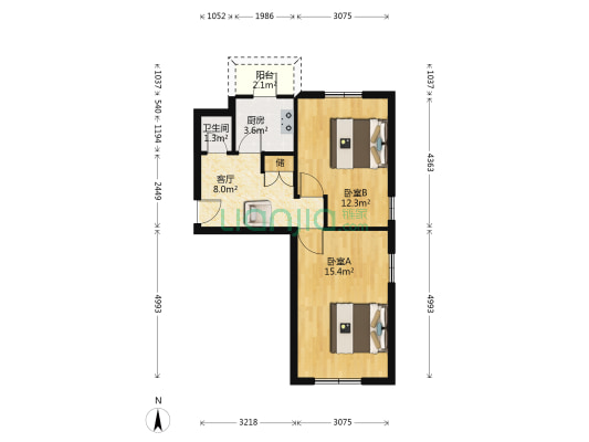 真理道 2室1厅1卫 38平方