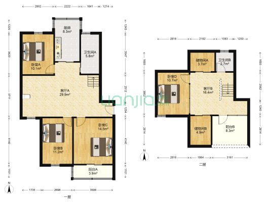 纺东新村 4室2厅2卫 143平方