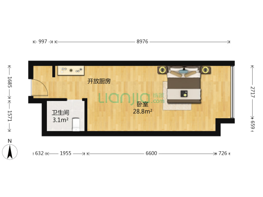 中天Plus三组团 1室0厅1卫 47平方