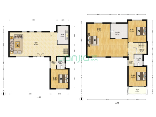 蓝光雍锦源 4室1厅3卫 190平方
