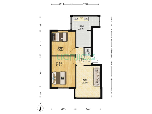 永兴路45号院 2室1厅1卫 54平方
