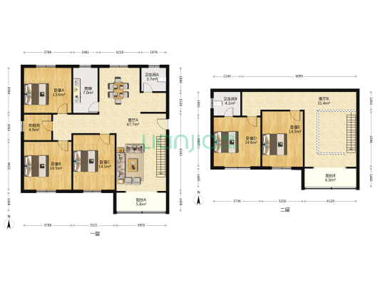桓裕花园 5室2厅2卫 194平方