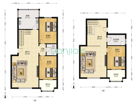 安康之家 3室2厅2卫 188平方