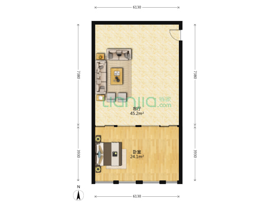 环球金融城 1室1厅0卫 89平方