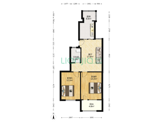 景明佳园拾景苑 2室1厅1卫 73平方