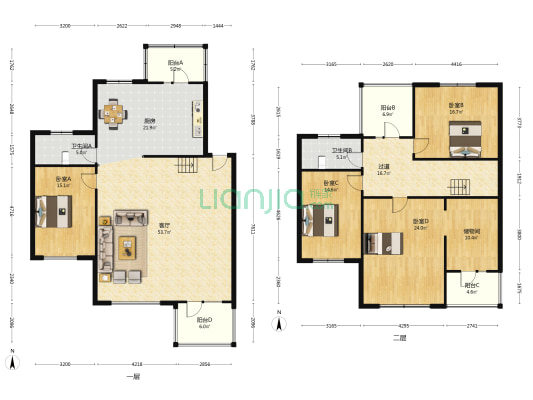 碧水庄园 4室1厅2卫 251平方