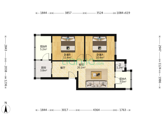 佴家湾小区149号 2室1厅1卫 49平方