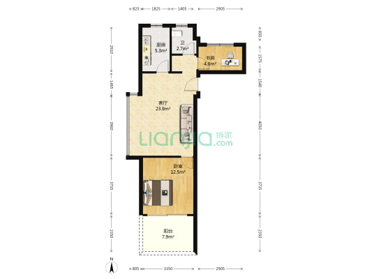 听海苑 2室1厅1卫 71平方