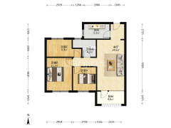 花园社区桃源新都孔雀城南北通透三居出售-涿州桃源新都孔雀城户型图
