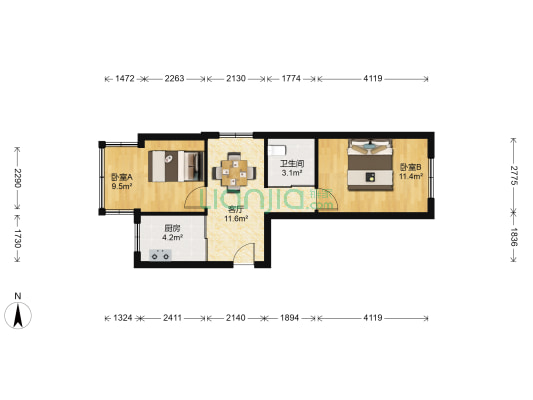 秀水小区 2室1厅1卫 51平方