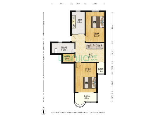 临汾花园 2室1厅1卫 72平方